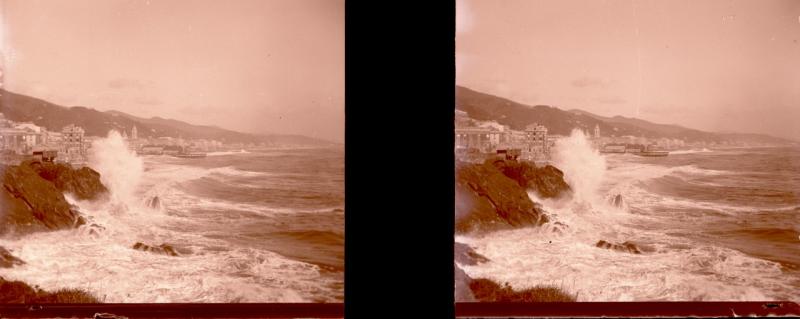 Voltri. Panorama con mareggiata (originale)