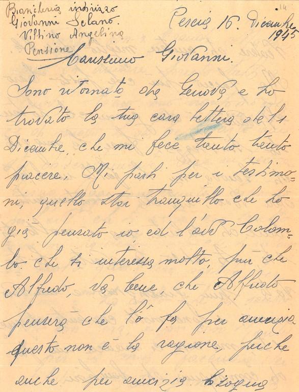 Lettere di Maria Luigia Boscoscuro per Giovanni Ansaldo