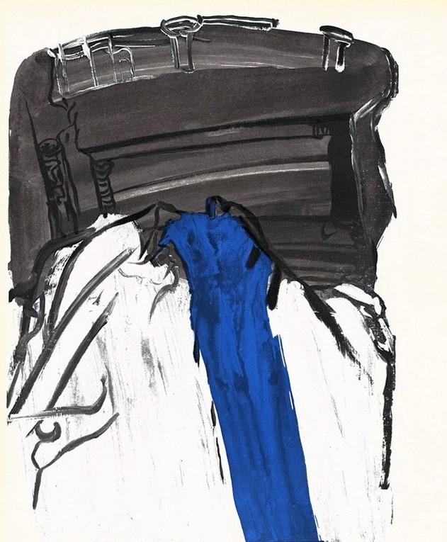 Remo Brindisi "Schiena di uomo proiettata sulla macchina" (1961), settembre - ottobre 1961, anno IX, n. 5, p. 38