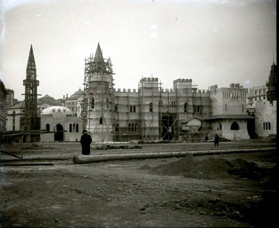 Mostra coloniale. Padiglione Libia in costruzione (taglio)