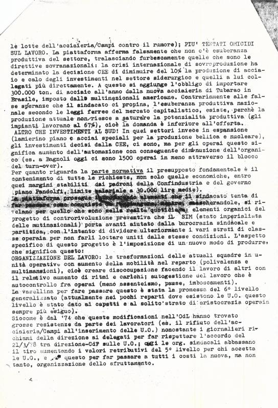 Rivendicazione delle Brigate Rosse dell'attentato a Riccardo Roncan, ottobre 1980 - seconda parte