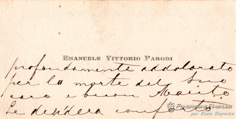 Emanuele Vittorio Parodi - Corrispondenza