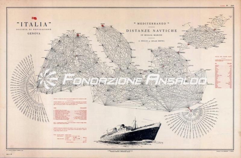 Mediterraneo - carta delle distanze nautiche