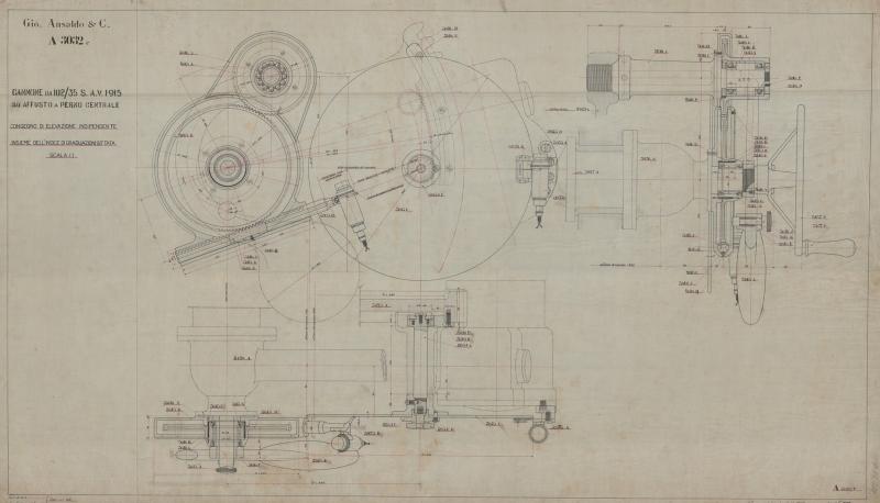 Costruzione 102/35 - Congegno di elevazione