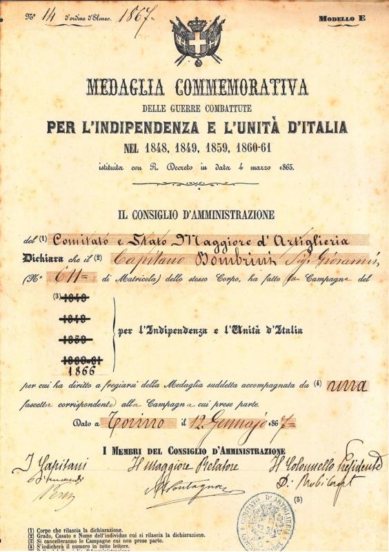 Conferimento medaglia commemorativa per l'indipendenza e l'Unità d'Italia
