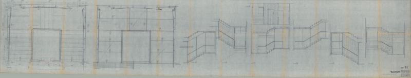 Oceanic - Ponte principale- Sistemazione tipo e scalone di prima classe (ord. 154-161 e 92-101) - Piante e viste