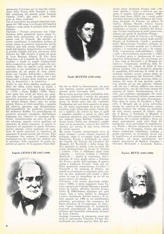 La scuola matematica italiana, di Luca Lauriola, luglio - agosto 1960, anno VIII, n. 4, p. 4