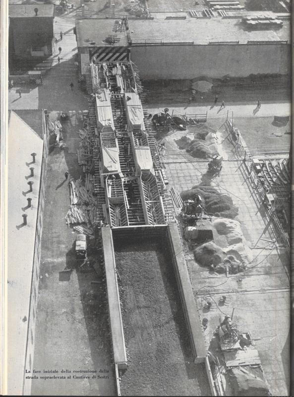 Quarta di copertina- Inizio costruzione sopraelevata, L' Ansaldino, n.17, anno VI, 1959