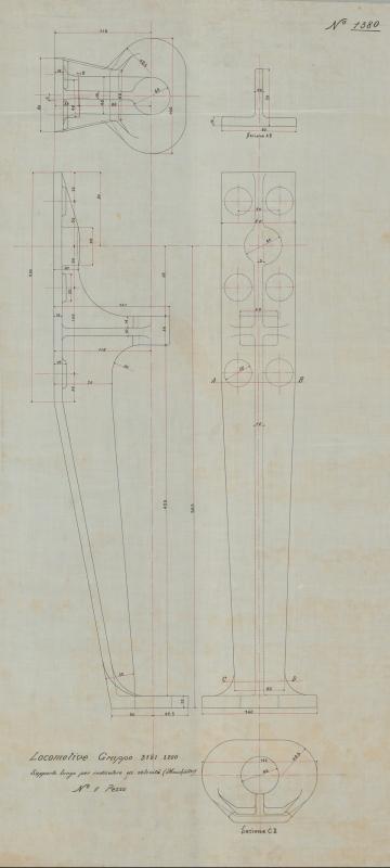 Locomotive Gruppo 3151 - 3200 - Supporto lungo per indicatore di velocità