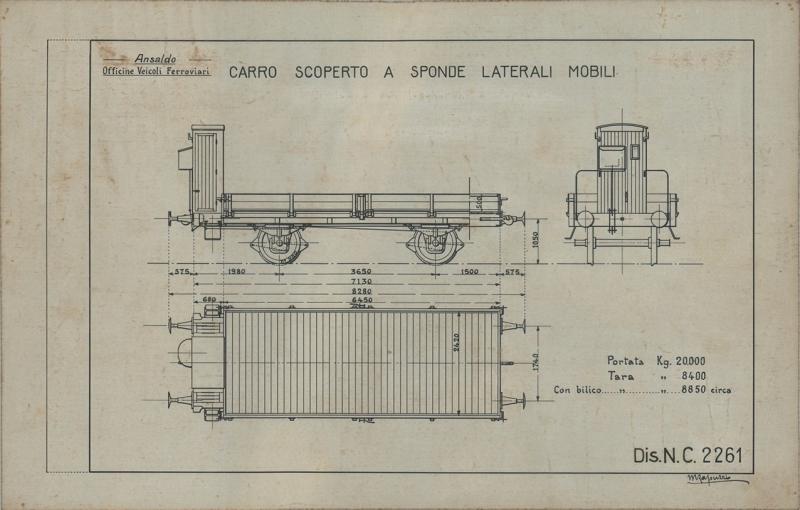 Officina Veicoli Ferroviari - Carro Scoperto a sponde laterali