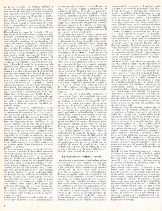 Sviluppi della fisica nucleare dei processi di fusione, di Giorgio Cortellessa, maggio - agosto 1958, anno VI, nn. 3-4, p. 6