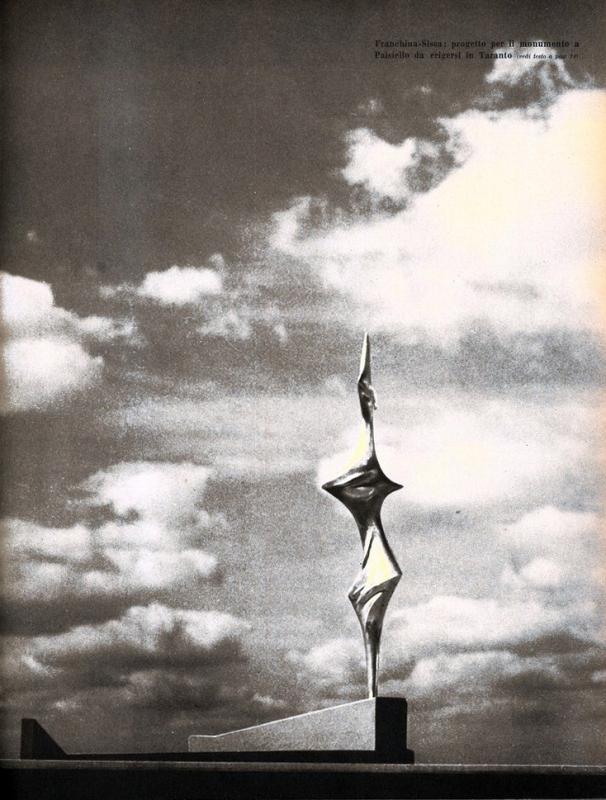 Terza di copertina-monumento di Nino Franchina, maggio-giugno 1956, anno IV, n. 3