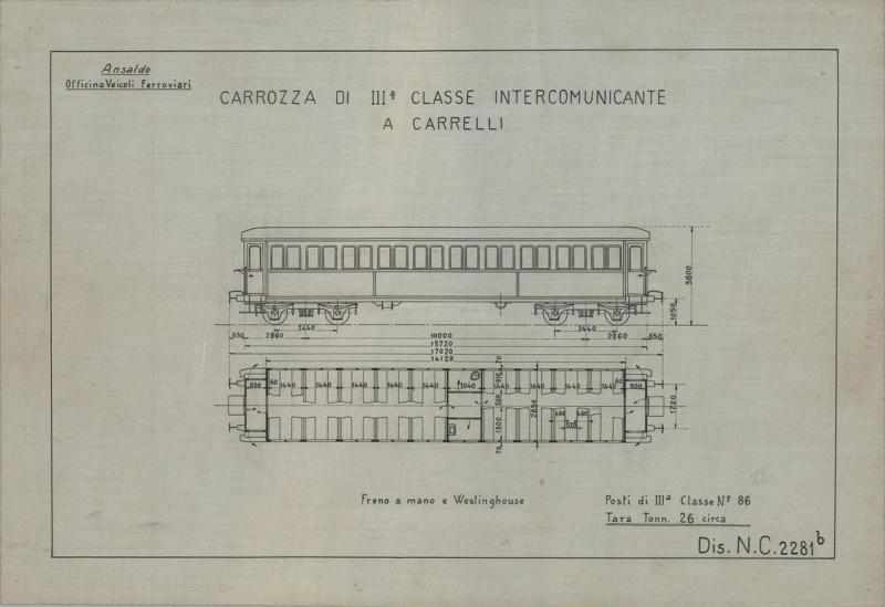 Officina Veicoli Ferroviari - Carrozza di terza classe