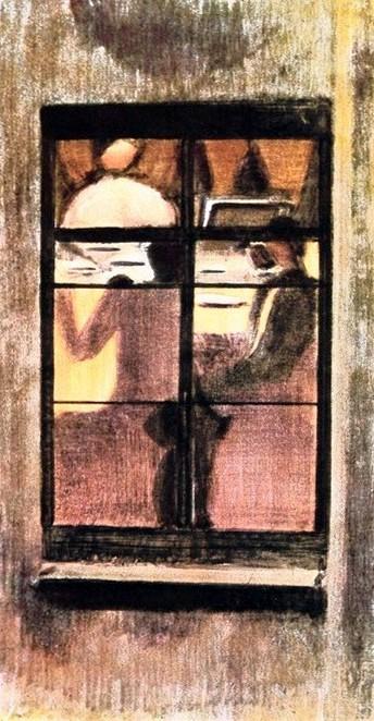 Oskar Schlemmer "Finestra I La cena nella casa dei vicini" (1942), marzo - aprile 1962, anno X, n. 2, p. 51