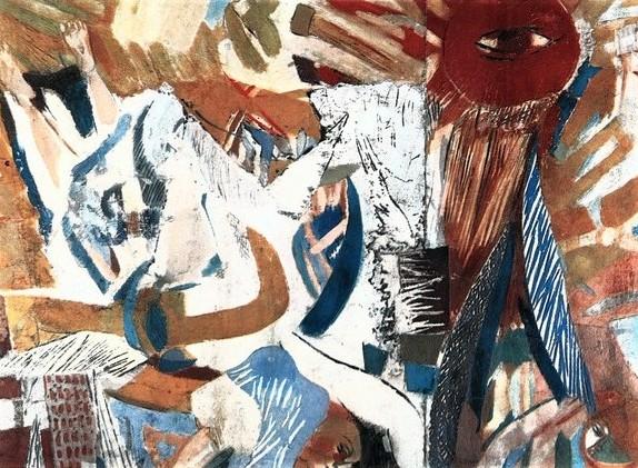 Bruno Saetti "Gli angeli protettori" particolare (1960-61), luglio - agosto 1962, anno X, n. 4, p. 36
