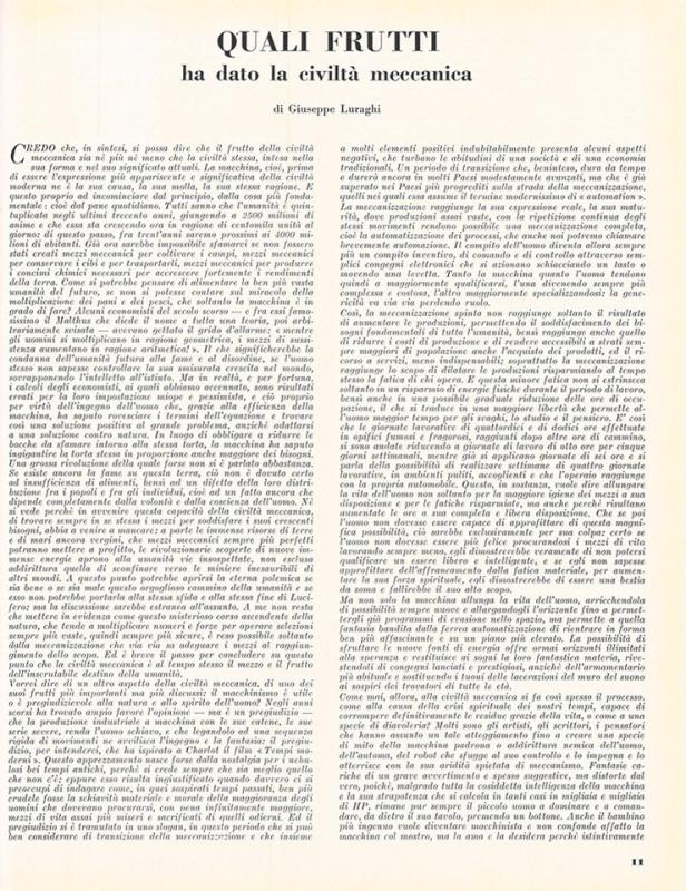 Editoriale di Giuseppe Luraghi, novembre-dicembre 1955, anno III, n. 6, p. 11