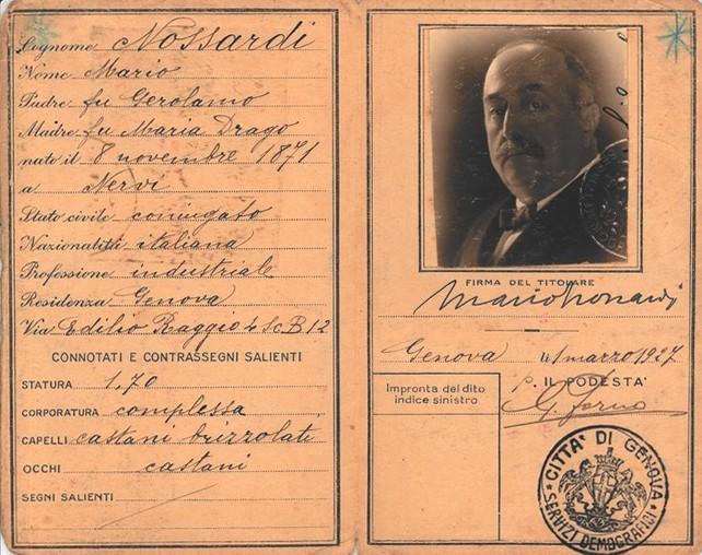 Nossardi Mario - Carta d'identità (interno)