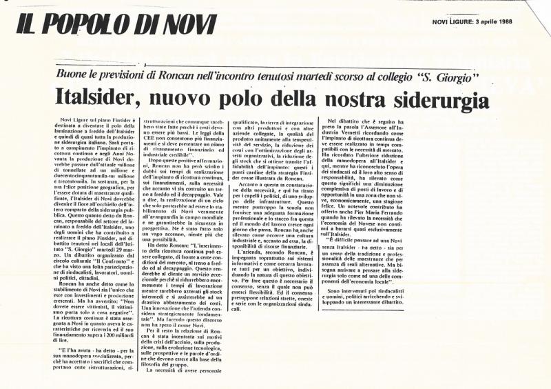 Il Popolo di Novi, 3 aprile 1988