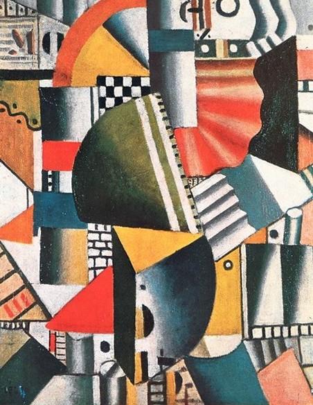 Fernand Léger "Fabbriche", olio e sabbia su tela del 1928, marzo - aprile 1958, anno VI, n. 2, p. 25