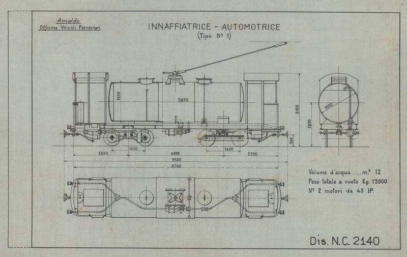 Officina Veicoli Ferroviari - Innaffiatrice - automotrice