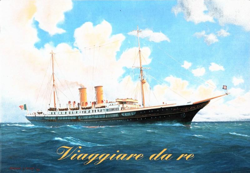 The Royal Yacht Savoia" -  Olio su tela del pittore Stephen J. Card, 1997