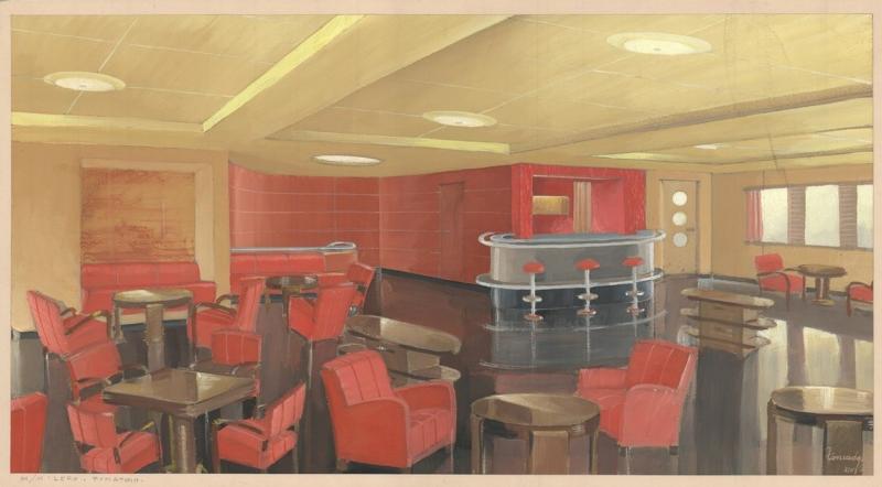 Lero (m/n) - Disegno prospettico Bar fumoir