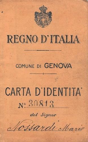 Nossardi Mario - carta d'identità (fronte)