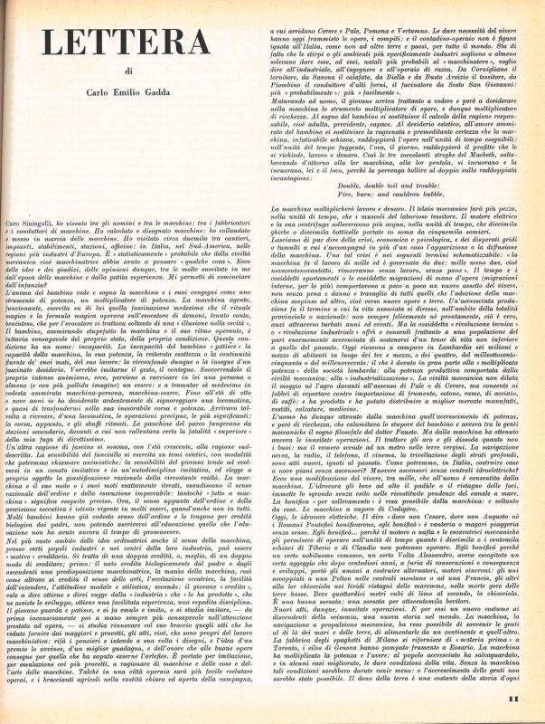 Editoriale di Carlo Emilio Gadda - marzo 1953, anno I, n.2