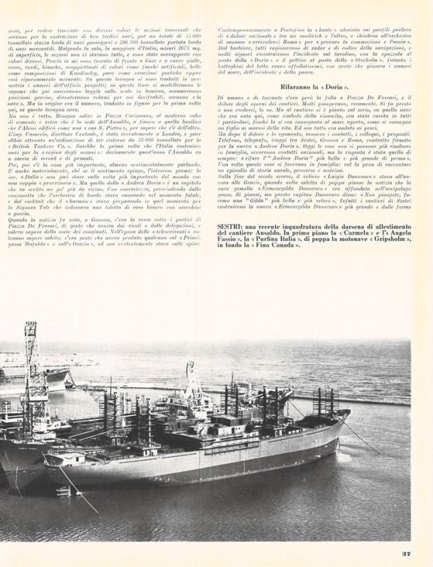 Colmo di Navi, il cantiere Ansaldo di Sestri, di Luciano Rebuffo, settembre - ottobre 1956, anno IV, n. 5 - p. 37