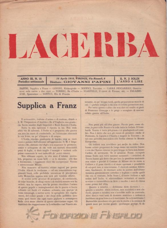 Lacerba, n. 15, 1915