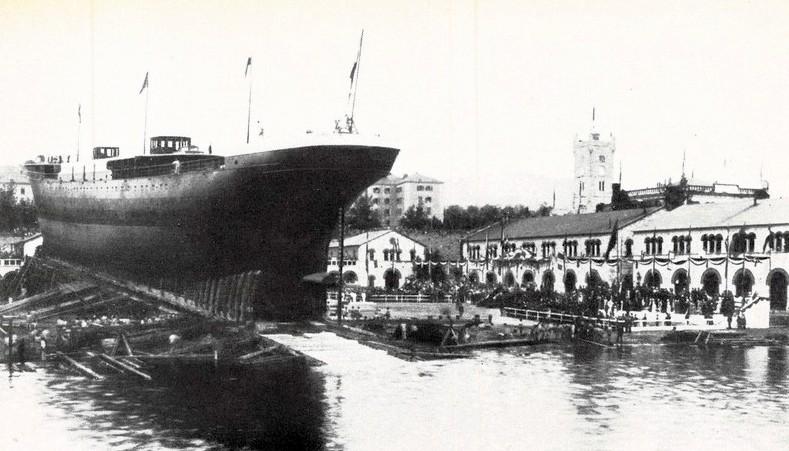 Il varo del "Poseidon" nel 1885, vapore d'alta classe costruito nell'Arsenale Triestino, novembre - dicembre 1959, anno VII, n. 6, p. 27