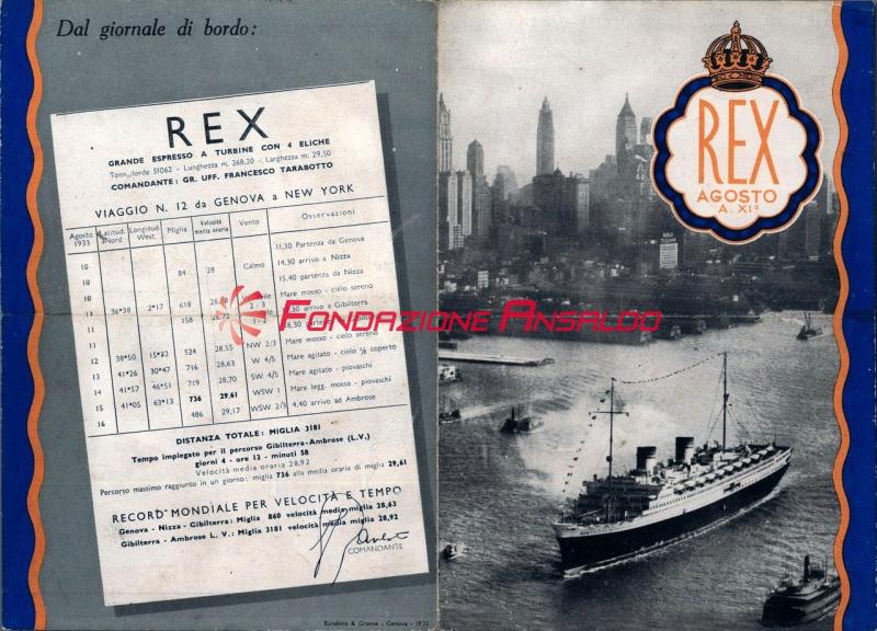 Rex (t/n) - estratto del giornale di bordo