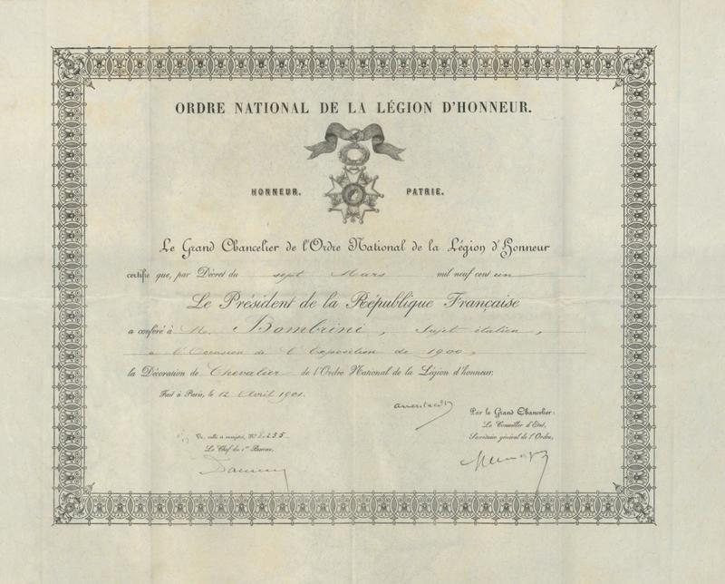 Conferimento della Legione d'Onore francese