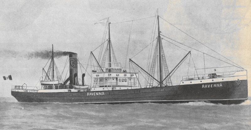 Il piroscafo "Ravenna" prima nave della "Linea C"