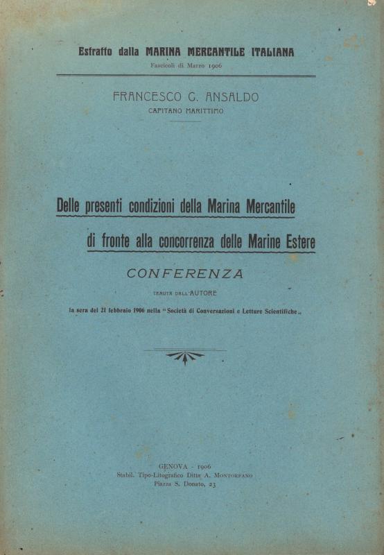 &quot;Delle presenti condizioni della Marina Mercantile di fronte alla concorrenza delle Marine estere&quot;