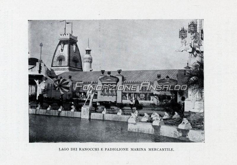 Esposizione Internazionale - lago dei ranocchi e padiglione marina mercantile