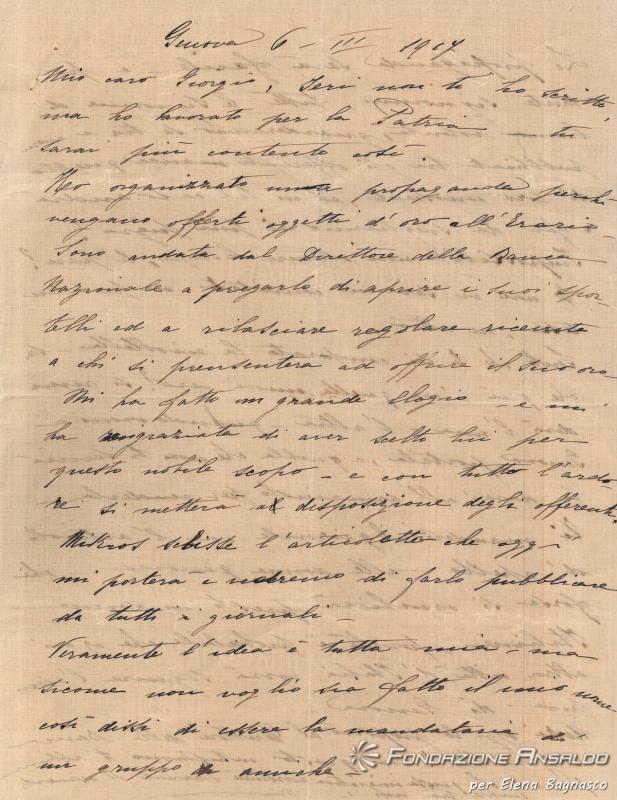 Lettera Maria Furlanetto, 6 marzo 1917, fronte