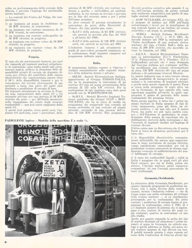 Rassegna dell'atomo a Ginevra, di Arnaldo Maria Angelini, novembre - dicembre 1958, anno VI, n. 6, p. 8