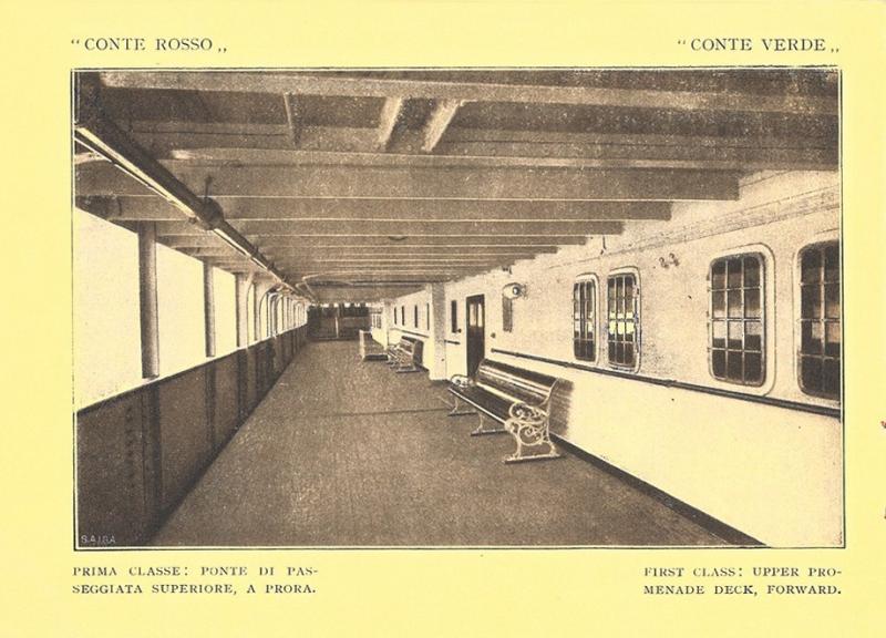 Prima classe - Ponte di passeggiata superiore, a prora