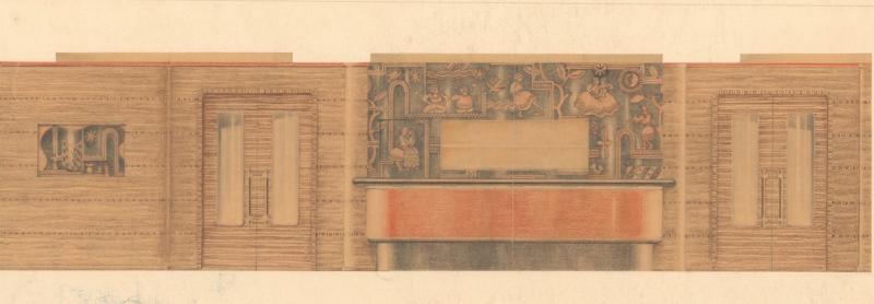 Disegno prospettico del Bancone Bar