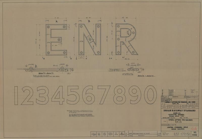Locomotive Indiane - Numeri  e lettere per ferrovie