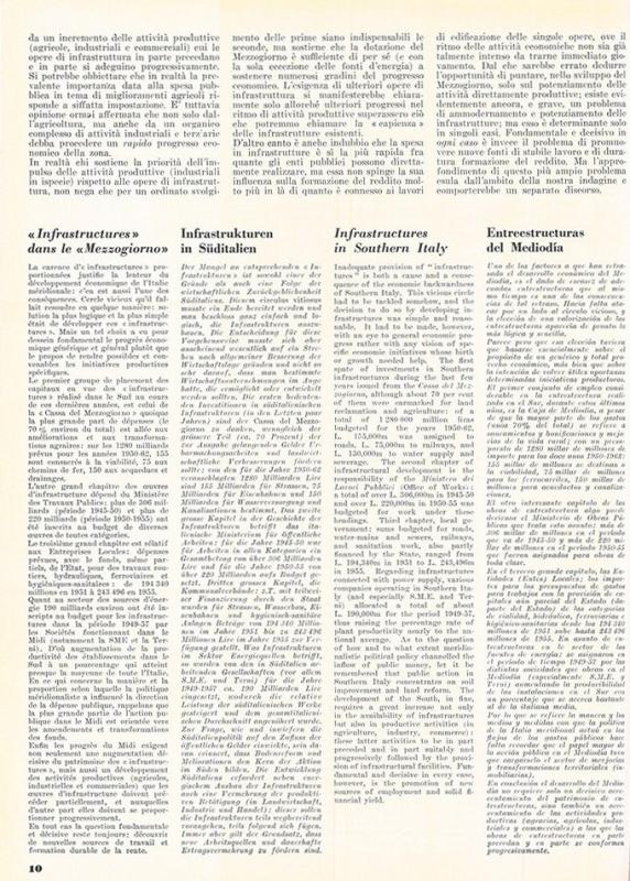 Infrastrutture nel Mezzogiorno, di Giacomo Corna-Pellegrini, marzo - giugno 1959, anno VII, nn. 2-3, p. 10