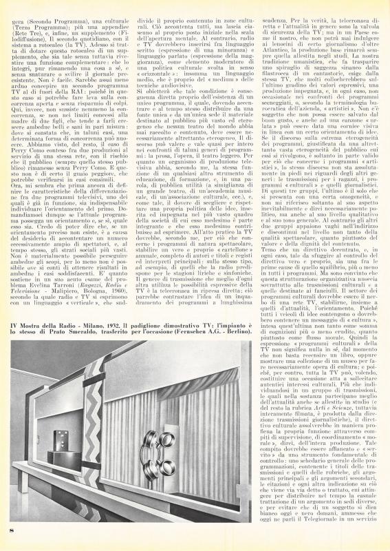 Considerazioni sull'alternativa dei programmi radiotelevisivi, di Guido Guarda, novembre - dicembre 1960, anno VIII, n. 6, p. 8