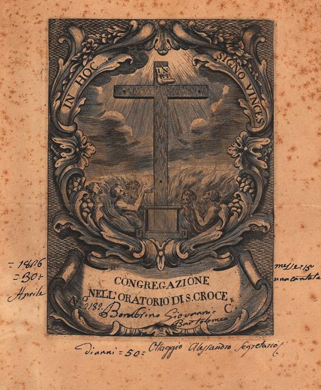 Iscrizione alla Congregazione nell'Oratorio di S. Croce; 1826