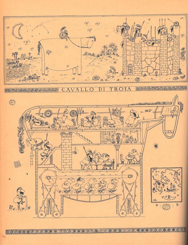 Seconda di copertina - "Cavallo di Troia" di Oski - luglio 1954, anno II, n. 4