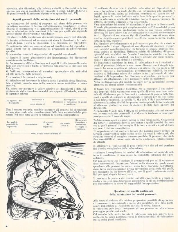 Valutazione delle mansioni di lavoro e dei meriti personali, di Gianfranco Magnaghi, settembre - ottobre 1958, anno VI, n. 5, p. 8