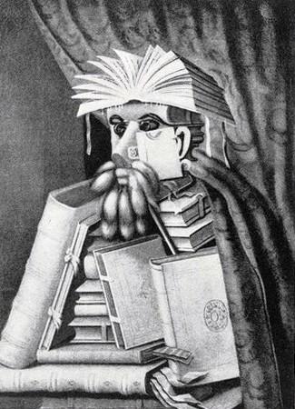 "Il bibliotecario dell'imperatore Massimiliano II" di Giuseppe Arcimboldo,  luglio 1954, anno II, n. 4 - p. 49