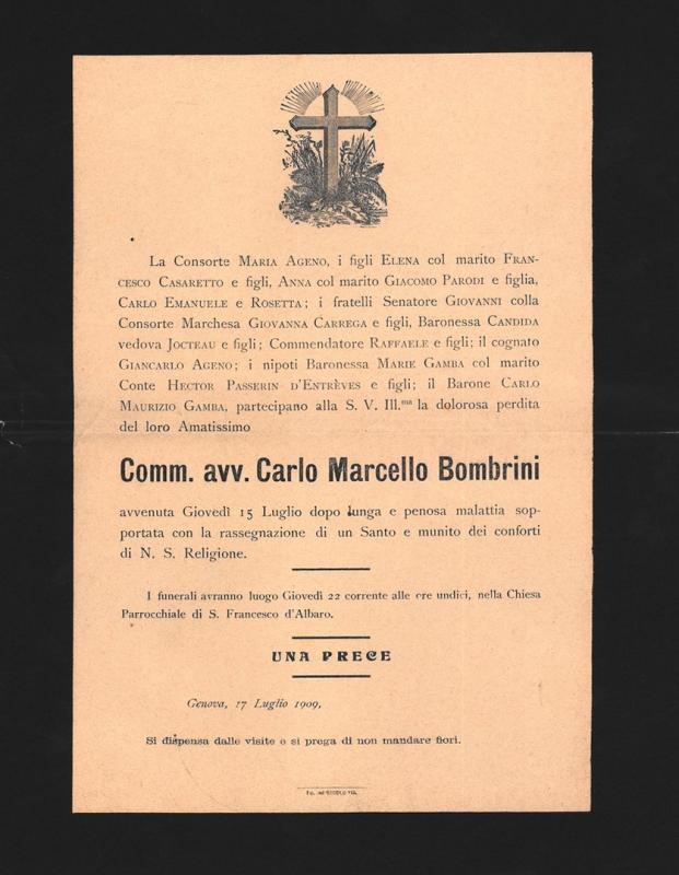 Necrologio di Carlo Marcello Bombrini