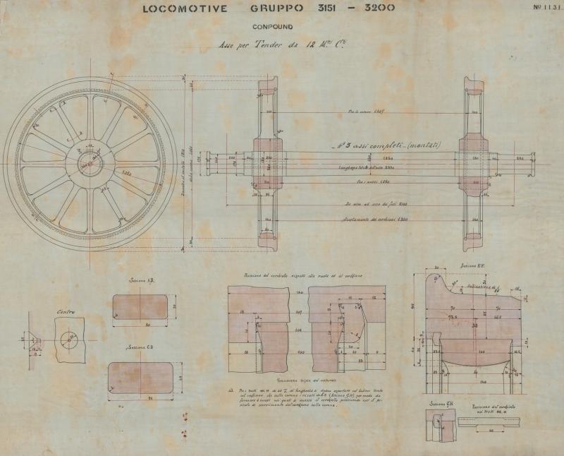 Locomotive Gruppo 3151 - 3200 - Asse per tender da 12 metri cubi
