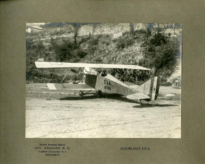 Aeroplano SVA nei Cantieri aeronautici Ansaldo n. 2 di Bolzaneto